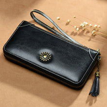 Load image into Gallery viewer, Simple Genuine Leather Women Wallet Oil Wax Leather