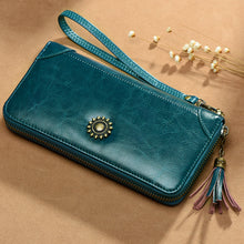 Load image into Gallery viewer, Simple Genuine Leather Women Wallet Oil Wax Leather