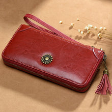Load image into Gallery viewer, Simple Genuine Leather Women Wallet Oil Wax Leather