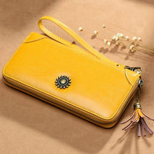 Load image into Gallery viewer, Simple Genuine Leather Women Wallet Oil Wax Leather