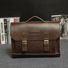 Load image into Gallery viewer, Crazy Horse PU Leather Men Briefcase Famous Brand Men's