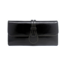 Load image into Gallery viewer, genuine leather oil wax multi folder solid wallet long purse for women