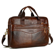 Load image into Gallery viewer, Cowhide Leather Briefcase Mens Genuine Leather Handbags