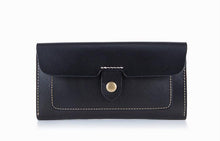 Load image into Gallery viewer, Cow leather women solid fashion long purse handmade hasp wallet