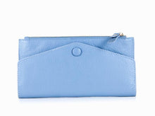Load image into Gallery viewer, Cow leather women solid fashion long purse handmade hasp wallet