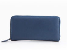 Load image into Gallery viewer, Cow leather women solid fashion long purse handmade hasp wallet