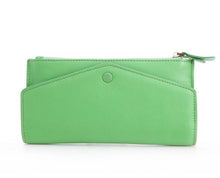 Load image into Gallery viewer, Cow leather women solid fashion long purse handmade hasp wallet