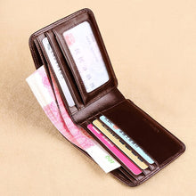 Load image into Gallery viewer, Trifold Wallet Genuine Leather Men Wallet