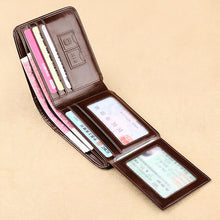 Load image into Gallery viewer, Trifold Wallet Genuine Leather Men Wallet