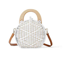 Load image into Gallery viewer, Round Rattan Beach Small Messenger Bag