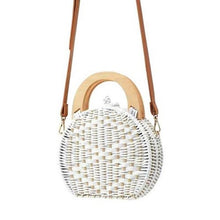 Load image into Gallery viewer, Round Rattan Beach Small Messenger Bag