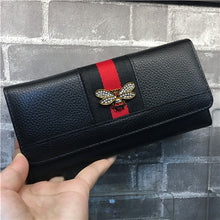 Load image into Gallery viewer, Leather short paragraph bee pearl small wallet