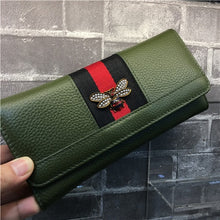 Load image into Gallery viewer, Leather short paragraph bee pearl small wallet