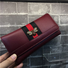 Load image into Gallery viewer, Leather short paragraph bee pearl small wallet