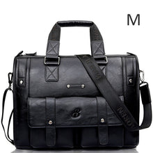 Load image into Gallery viewer, Men Leather Black Briefcase Business Handbag
