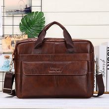Load image into Gallery viewer, Men Genuine Leather Handbags Casual Leather Laptop Bags