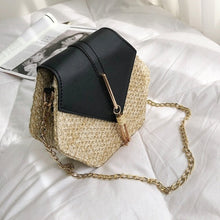 Load image into Gallery viewer, Hexagon Mulit Style Straw+pu Bag Handbags Women