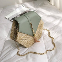 Load image into Gallery viewer, Hexagon Mulit Style Straw+pu Bag Handbags Women