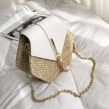 Load image into Gallery viewer, Hexagon Mulit Style Straw+pu Bag Handbags Women