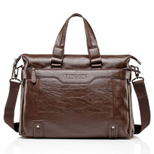 Load image into Gallery viewer, Men's Leather Briefcase PU Material 15inch Men's Shoulder Bag