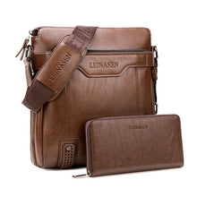 Load image into Gallery viewer, Men's Leather Briefcase PU Material 15inch Men's Shoulder Bag