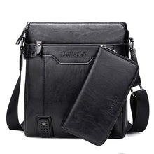 Load image into Gallery viewer, Men's Leather Briefcase PU Material 15inch Men's Shoulder Bag