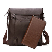 Load image into Gallery viewer, Men's Leather Briefcase PU Material 15inch Men's Shoulder Bag