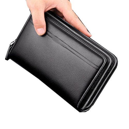 Men Clutch Bag Men two zipper Wallet card holder Wallet