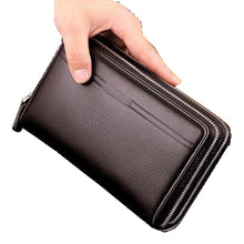 Load image into Gallery viewer, Men Clutch Bag Men two zipper Wallet card holder Wallet