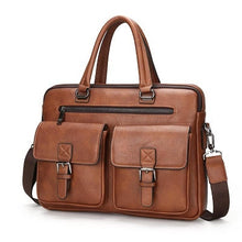 Load image into Gallery viewer, 2019 New Men Split Leather Handbag Zipper Men Business